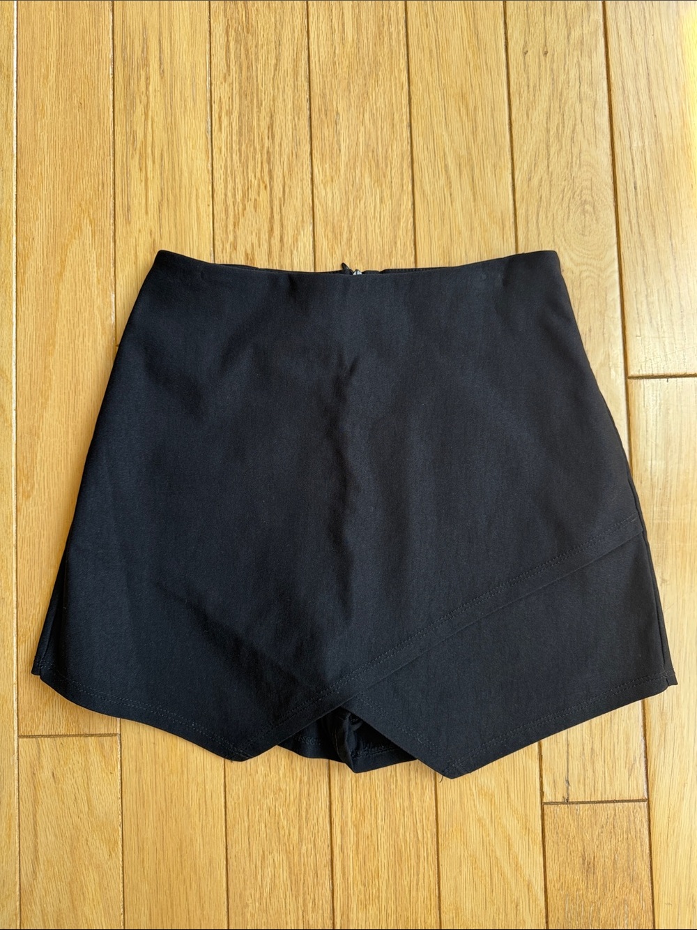 Blue Blush Black Asymmetrical Skort Shorts
